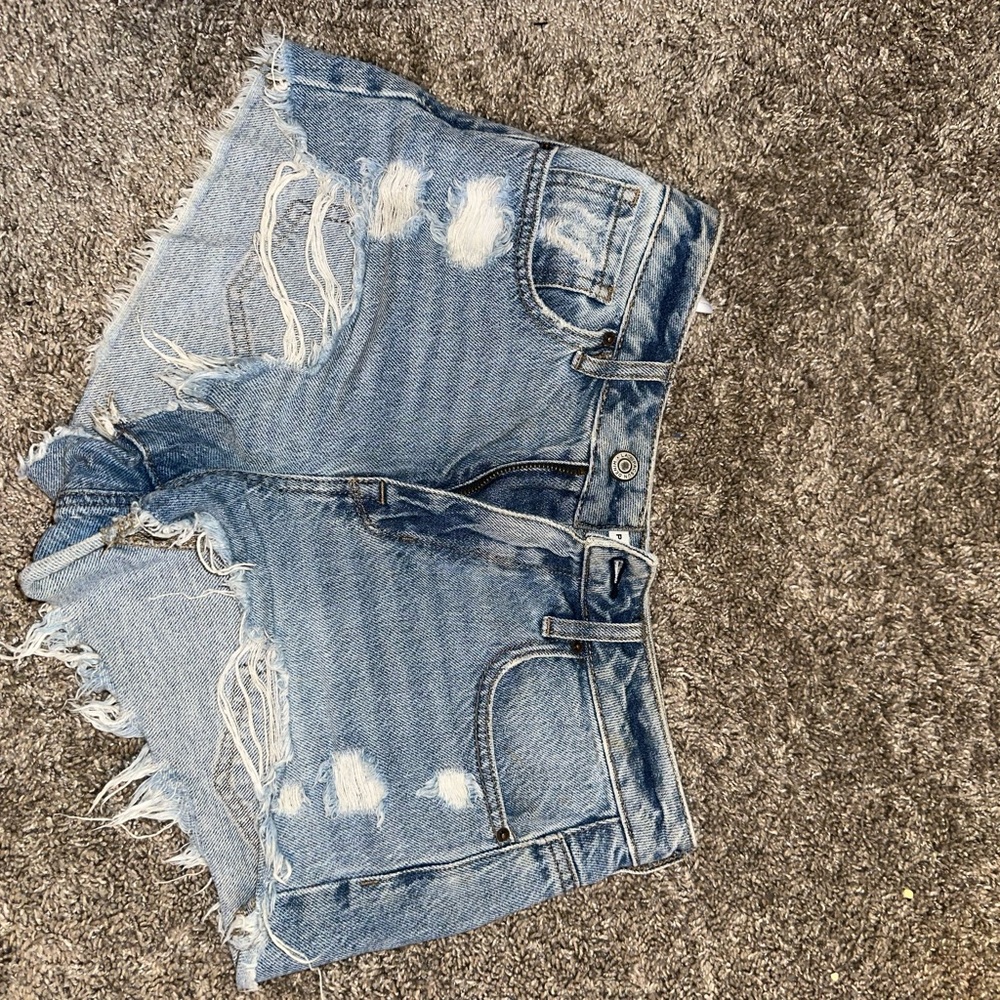 Distressed Denim Shorts
